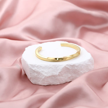 stainless steel jewelry, gold bangle, open bangle, lady jewelry