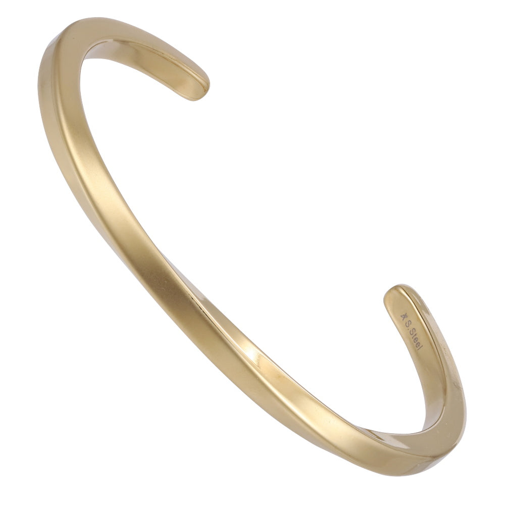 BSSG205 STAINLESS STEEL TWISTED OPEN BANGLE