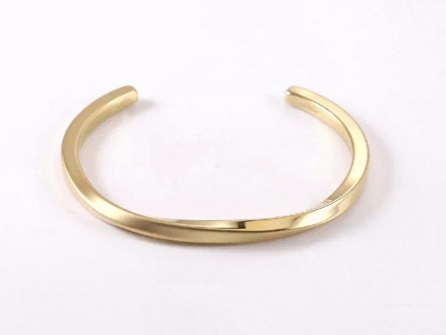 BSSG205 STAINLESS STEEL TWISTED OPEN BANGLE