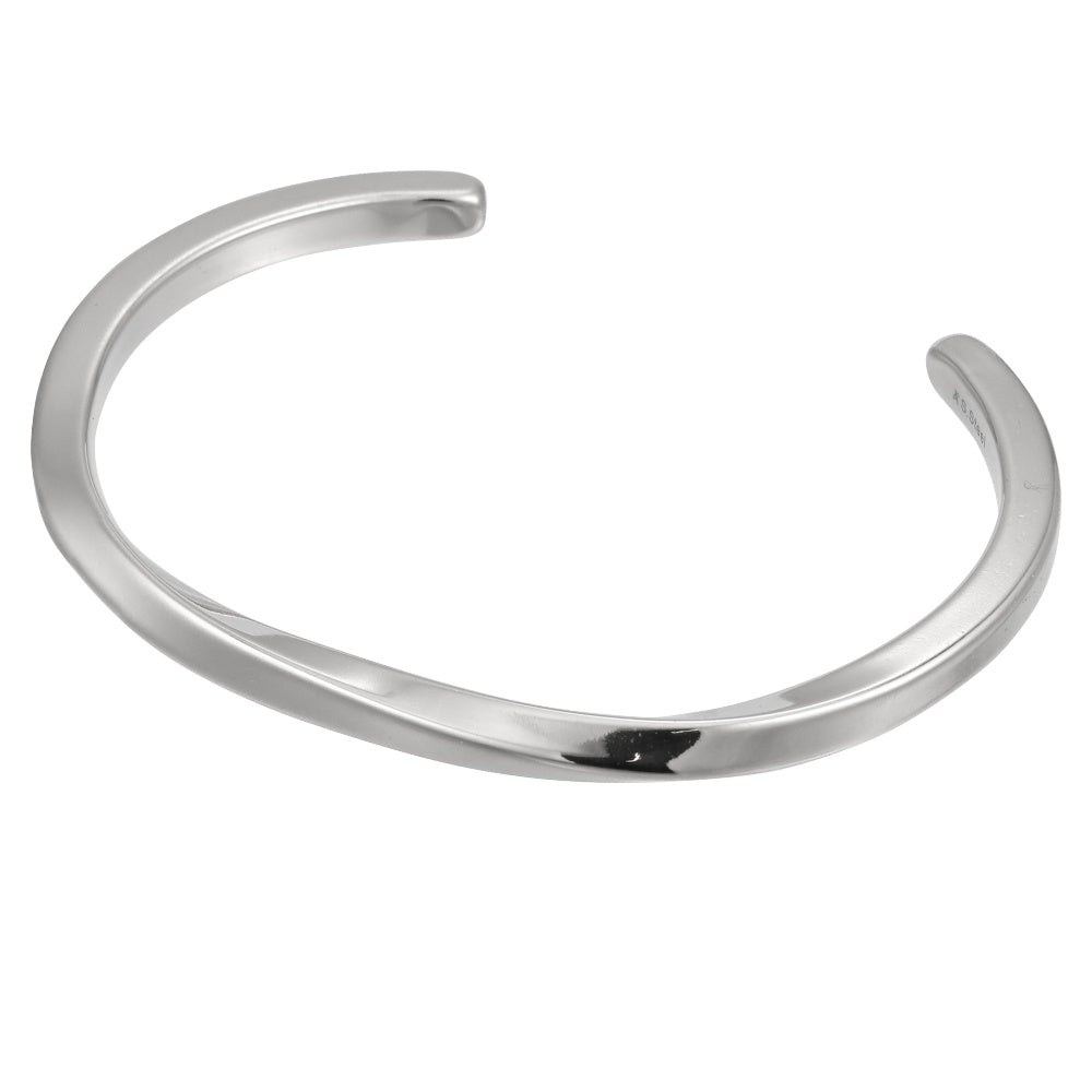 BSSG205 STAINLESS STEEL TWISTED OPEN BANGLE