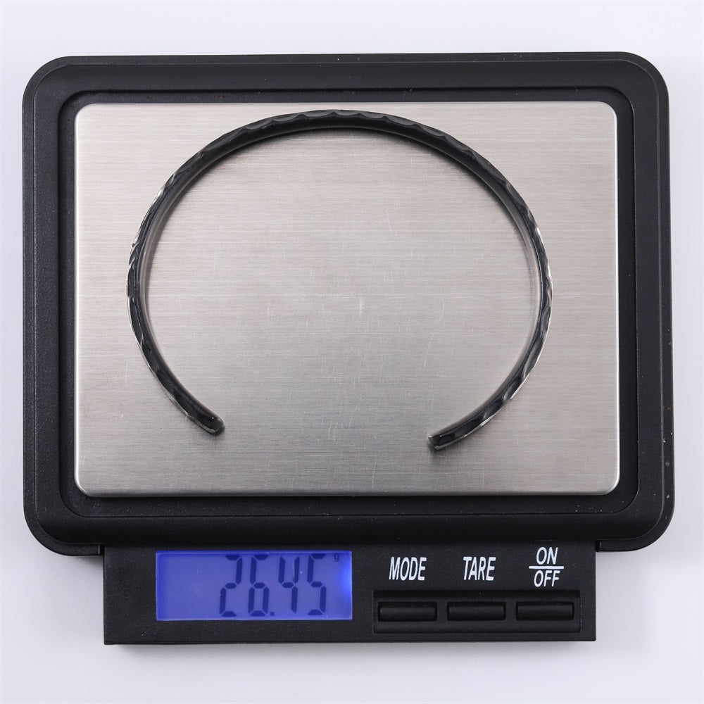BSSG206 STAINLESS STEEL BANGLE WITH ROCK SURFACE