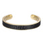 BSSG211 STAINLESS STEEL LEATHER LOOKING OPEN BANGLE WITH TWO TONE COLOR