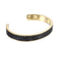 AAB Co. Stainless Steel Open Bangle with Black Matte & 14K Gold Two-Tone Style