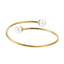BSSG213 STAINLESS STEEL FLEXIBLE OPEN BANGLE WITH SHELL PEARL