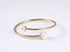BSSG213 STAINLESS STEEL FLEXIBLE OPEN BANGLE WITH SHELL PEARL