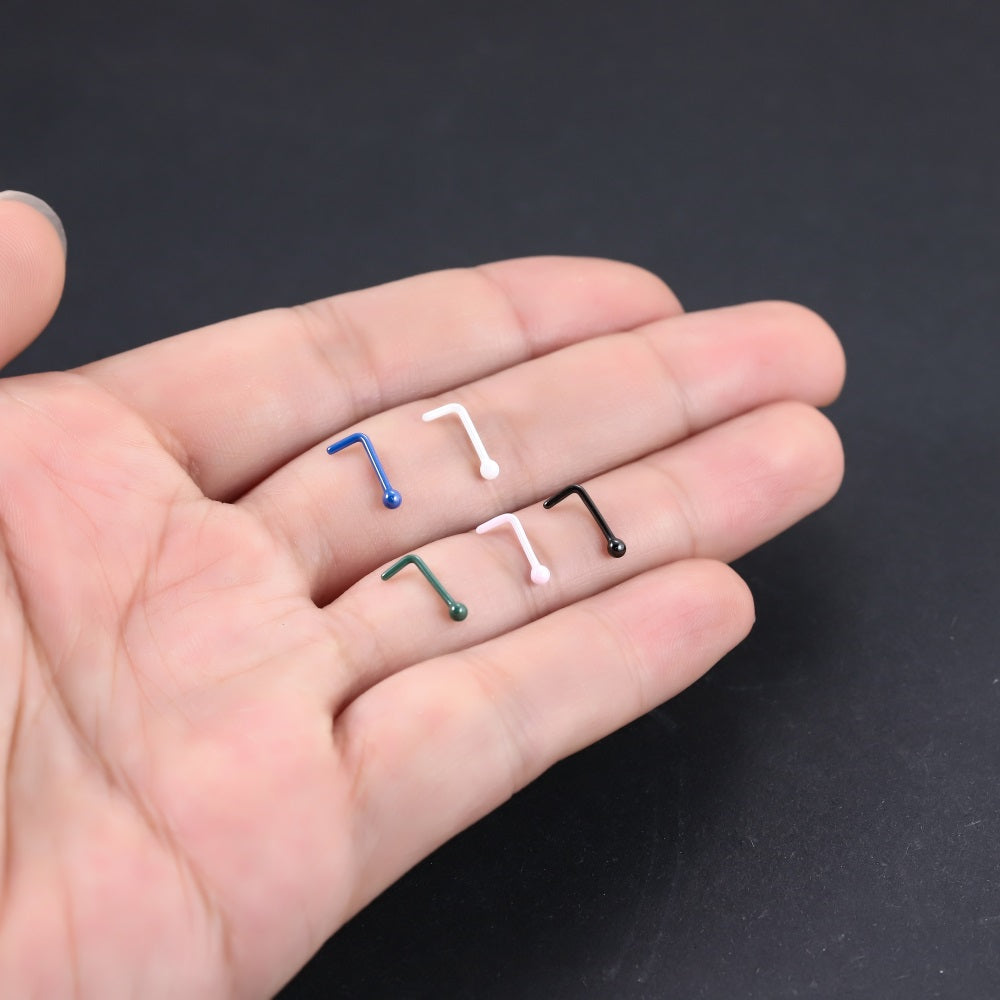 CBBN01 CERAMIC L-SHAPE NOSE STUD