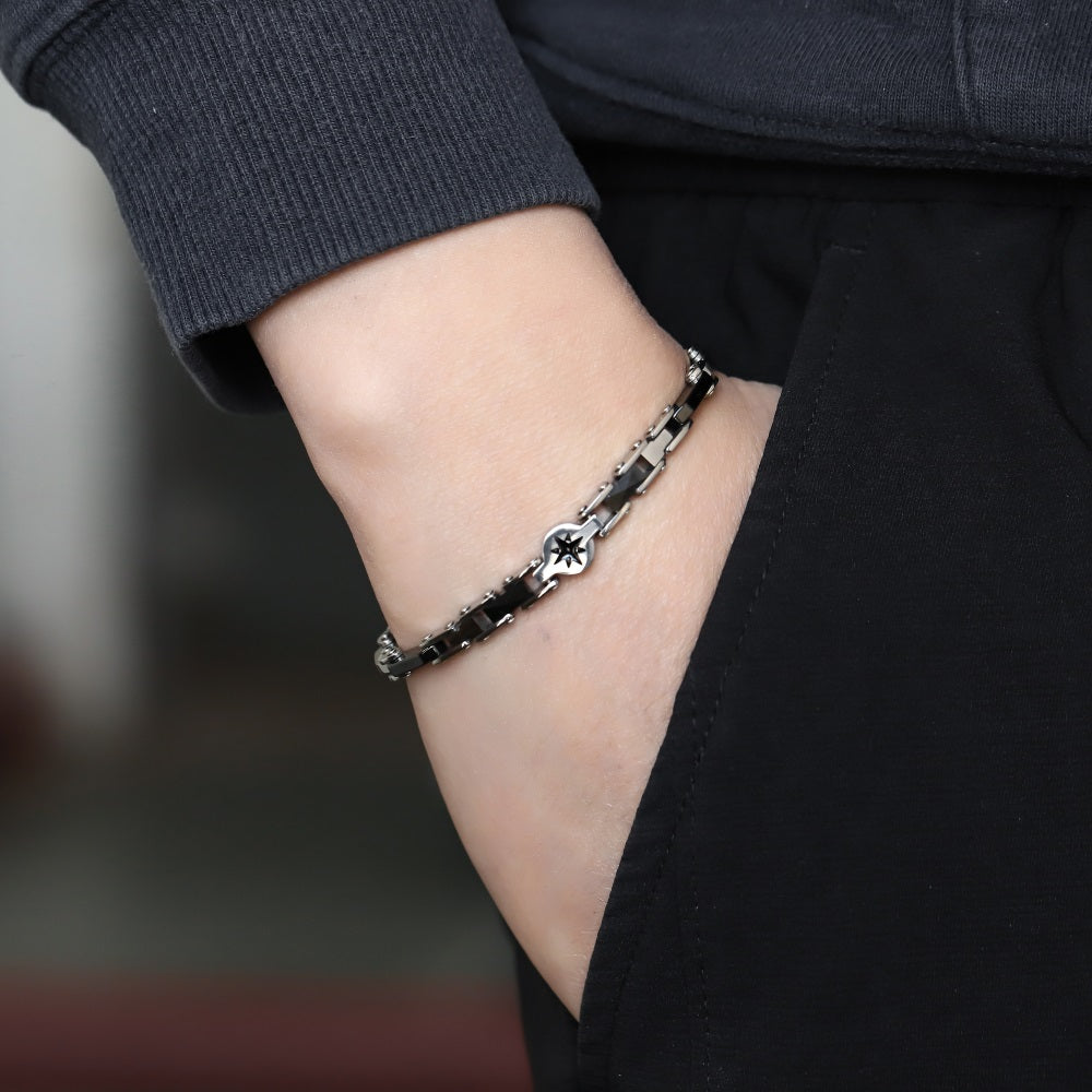 CBS40 STAINLESS STEEL & CERAMIC BRACELET WITH EPOXY