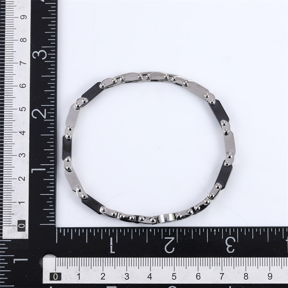 CBS40 STAINLESS STEEL & CERAMIC BRACELET WITH EPOXY