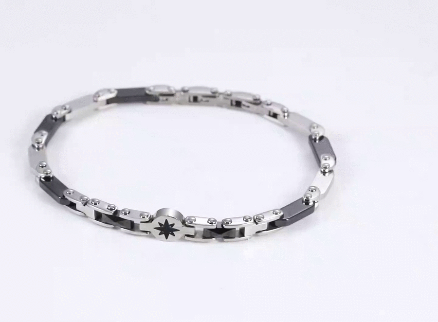 CBS40 STAINLESS STEEL & CERAMIC BRACELET WITH EPOXY