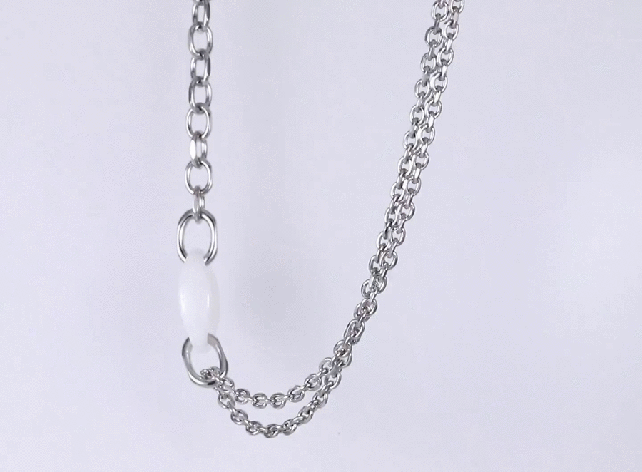 CNS08 STAINLESS STEEL NECKLACE WITH CERAMIC CHARM