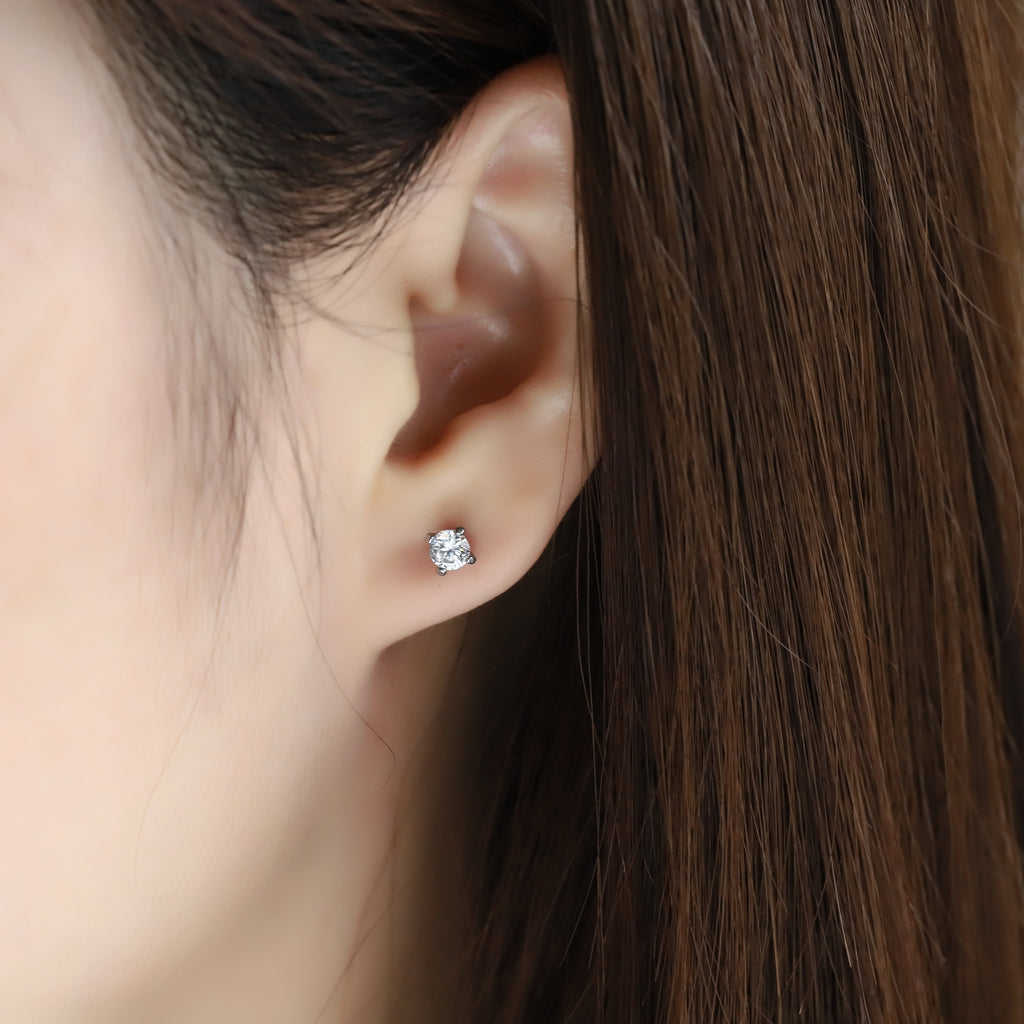 ESJ02 STAINLESS STEEL EAR STUDS CZ