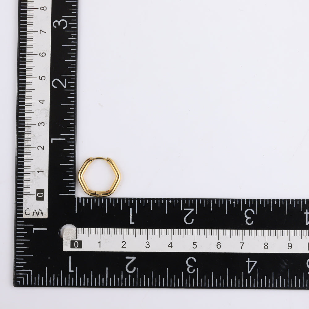 ESS731 STAINLESS STEEL HEXAGON SHAPE EARRING