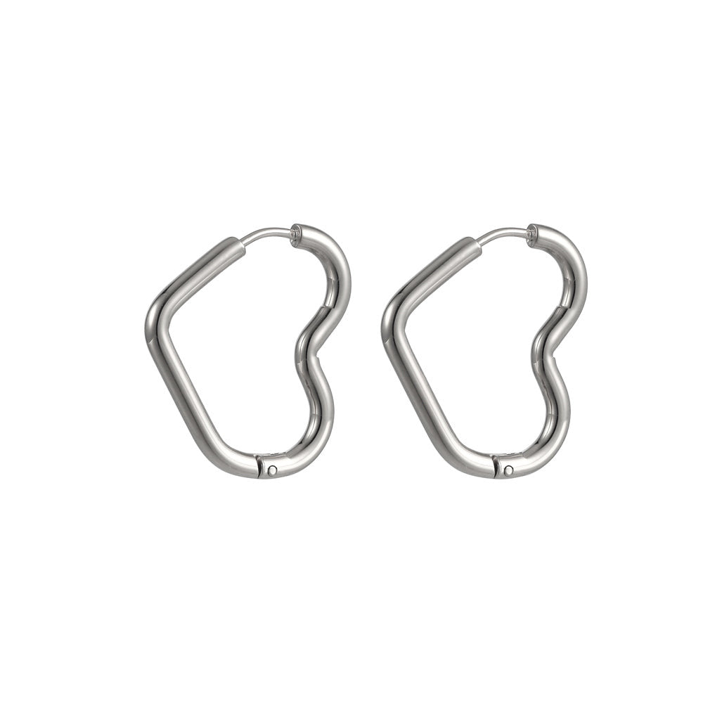 ESS732 STAINLESS STEEL HEART SHAPE EARRING