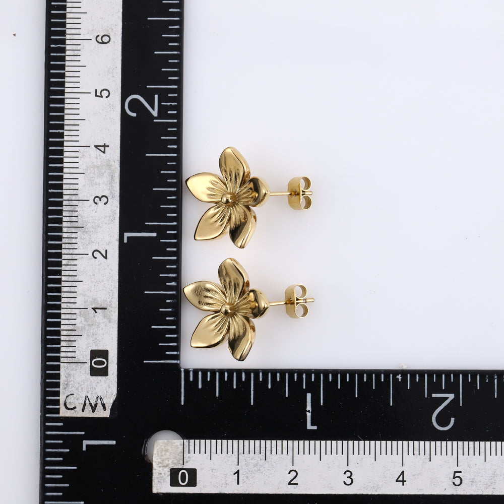 ESS790 STAINLESS STEEL FLOWER EARRING