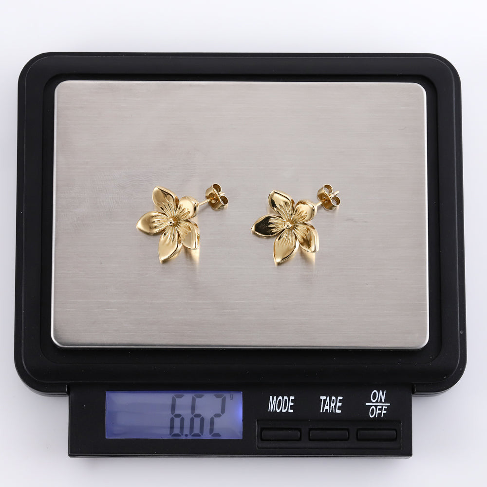 ESS790 STAINLESS STEEL FLOWER EARRING