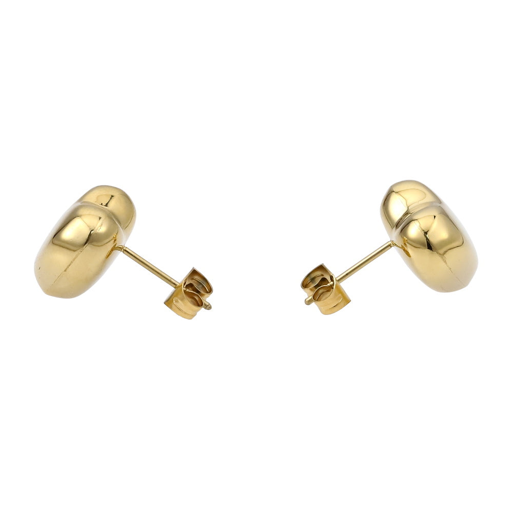 ESS845 STAINLESS STEEL HOLLOW HEART EAR STUD