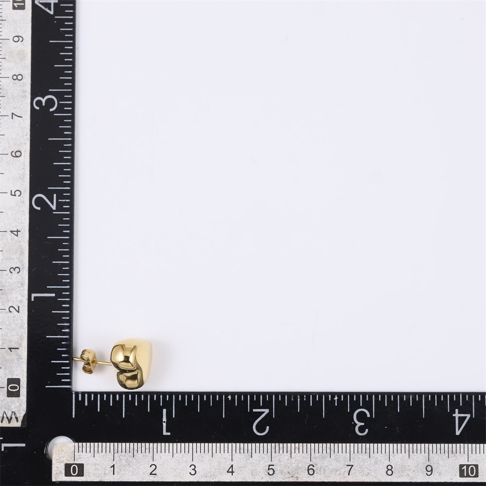 ESS845 STAINLESS STEEL HOLLOW HEART EAR STUD