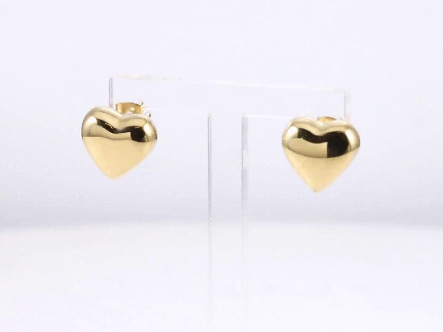 ESS845 STAINLESS STEEL HOLLOW HEART EAR STUD