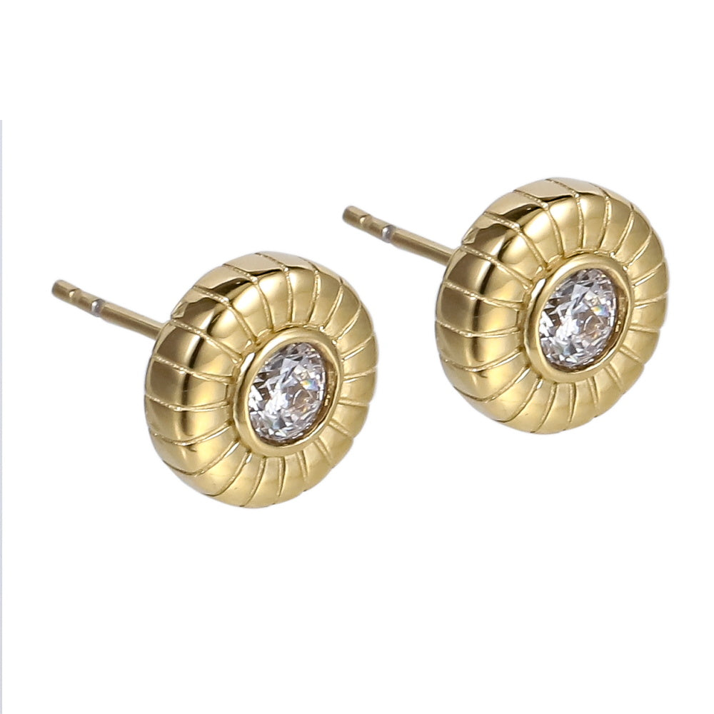 ESS848 STAINLESS STEEL ROUND EAR STUD