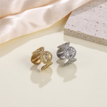 ESS849 STAINLESS STEEL EAR CUFF WITH CZ (BY  PIECE)