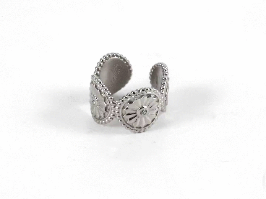 ESS849 STAINLESS STEEL EAR CUFF WITH CZ (BY  PIECE)