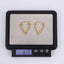 ESS850 STAINLESS STEEL TRIANGLE EARRING WITH 4MM BALLS