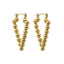 AAB Co stainless steel triangle earrings with 4mm ball accents in 14K gold finish