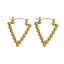AAB Co stainless steel triangle earrings with 4mm ball accents in 14K gold finish