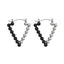 AAB Co stainless steel triangle earrings with 4mm ball accents in black and silver steel finish