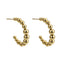 ESS851 STAINLESS STEEL C-SHAPED EARRING WITH ROUND BALLS DESIGN