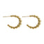 AAB Co stainless steel C-shaped earrings with round ball design in 14K gold finish