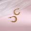 ESS851 STAINLESS STEEL C-SHAPED EARRING WITH ROUND BALLS DESIGN