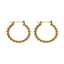AAB Co stainless steel round hoop earrings with 4mm ball accents in 14K gold finish