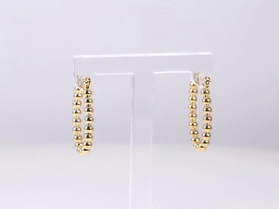 ESS854 STAINLESS STEEL U-SHAPED EARRING WITH 3MM BALLS