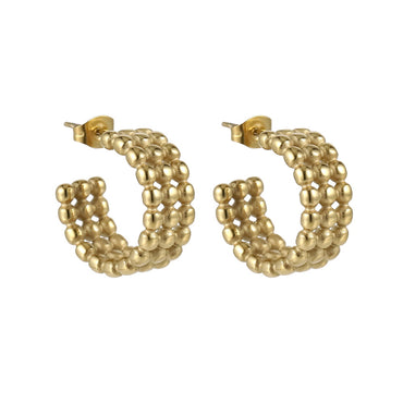 ESS856 STAINLESS STEEL EARRING WITH BEADS DESIGN