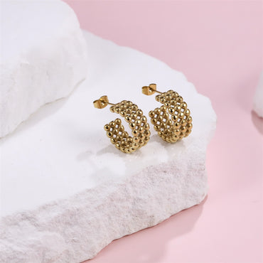 ESS856 STAINLESS STEEL EARRING WITH BEADS DESIGN