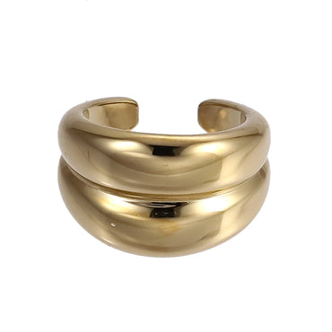 AAB Co stainless steel ear cuff in 14K gold finish, modern no piercing earring