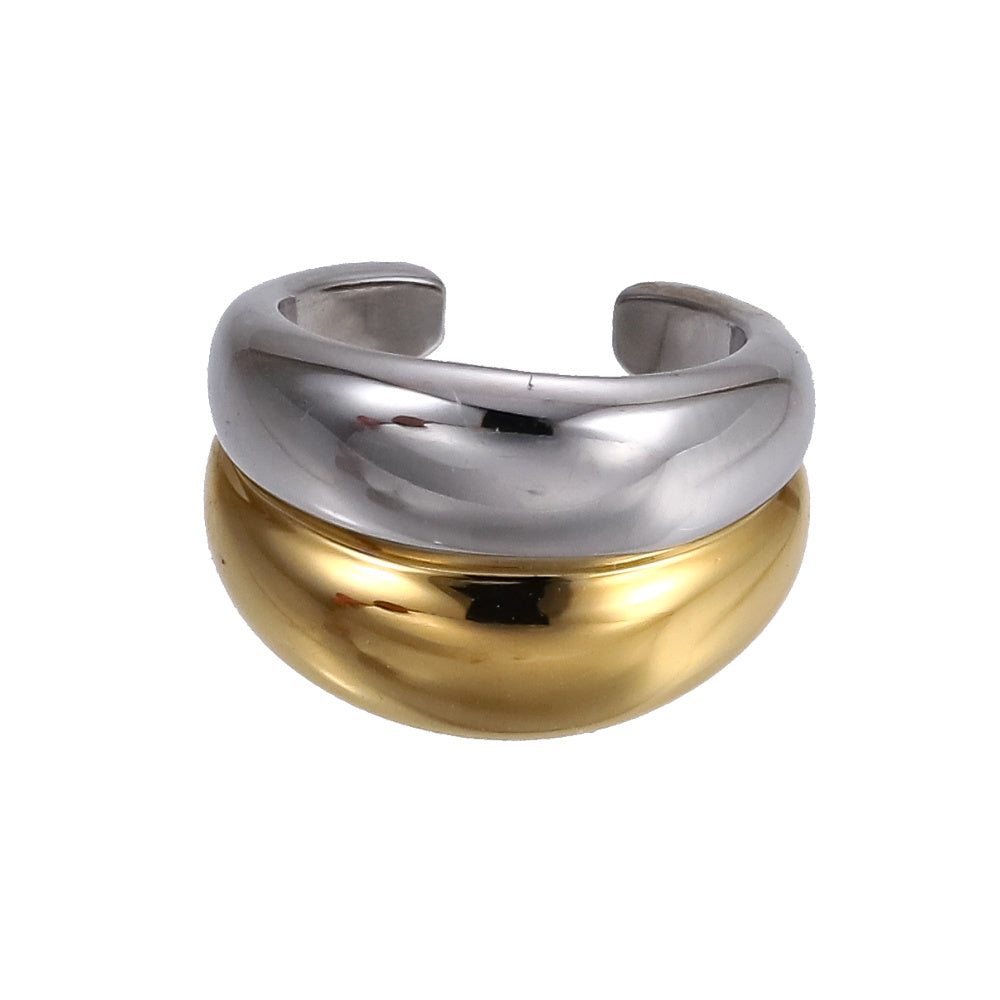 AAB Co stainless steel ear cuff with two-tone 14K gold and silver finish, no piercing earring
