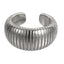 AAB Co stainless steel ear cuff with ribbed design in polished silver finish, no piercing earring