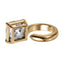 ESS863 STAINLESS STEEL EAR CUFF WITH SQUARE CZ (BY PIECE)