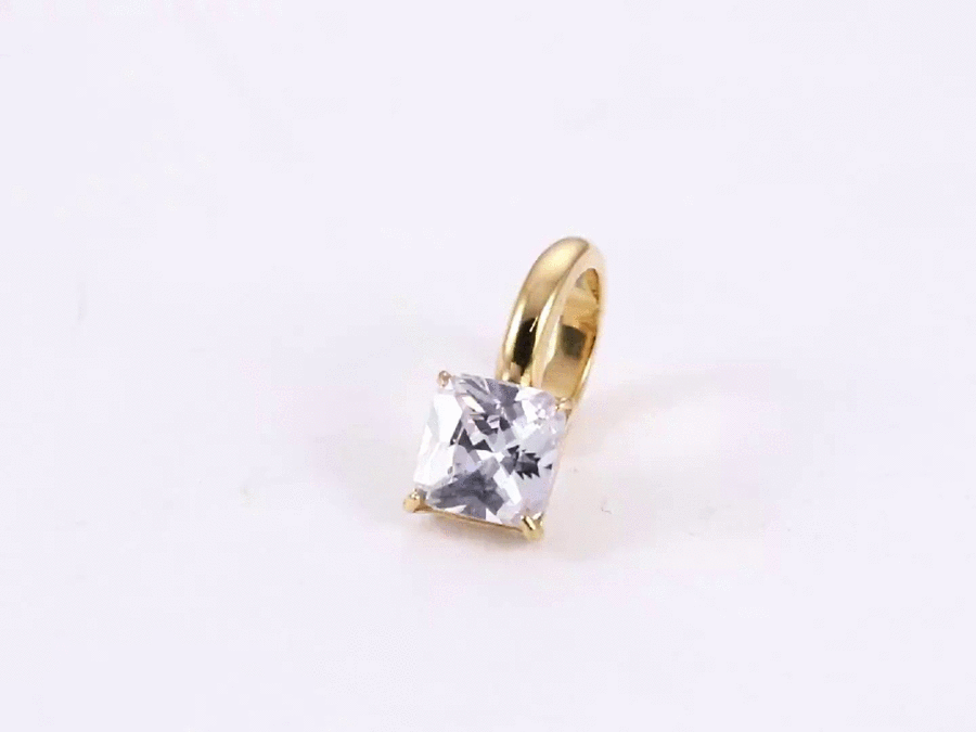 ESS863 STAINLESS STEEL EAR CUFF WITH SQUARE CZ (BY PIECE)