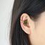 ESS863 STAINLESS STEEL EAR CUFF WITH SQUARE CZ (BY PIECE)