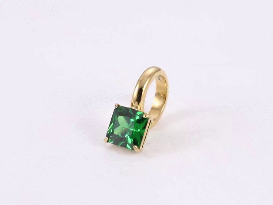 ESS863 STAINLESS STEEL EAR CUFF WITH SQUARE CZ (BY PIECE)
