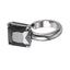 AAB Co stainless steel ear cuff with square jet black CZ, no piercing earring