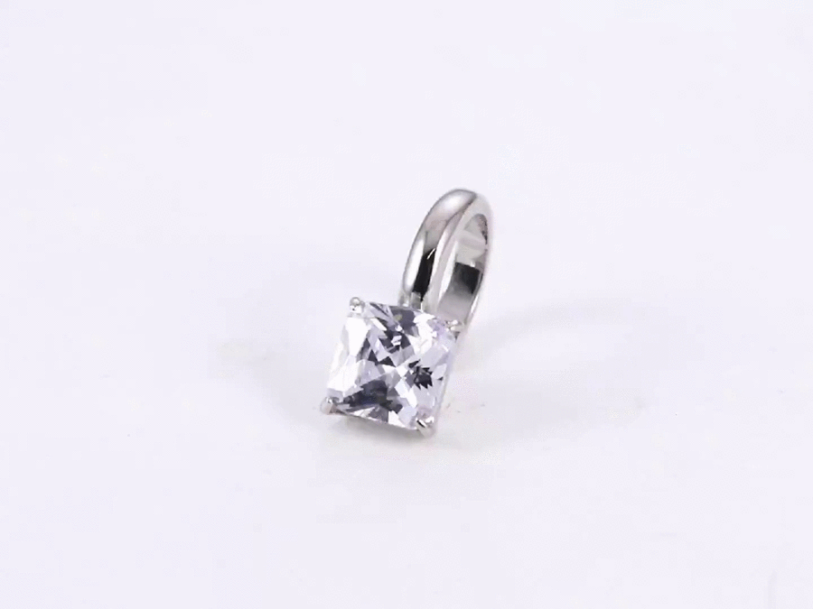 ESS863 STAINLESS STEEL EAR CUFF WITH SQUARE CZ (BY PIECE)