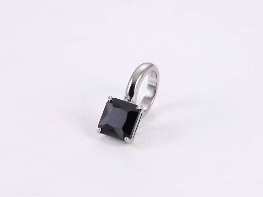 ESS863 STAINLESS STEEL EAR CUFF WITH SQUARE CZ (BY PIECE)