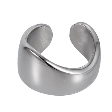 AAB Co stainless steel minimalist ear cuff in polished silver finish, no piercing earring