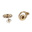 AAB Co stainless steel round stud earrings with natural yellow tiger eye in 14K gold finish