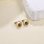 ESS870 STAINLESS STEEL ROUND EARRING WITH NATURAL STONE