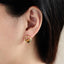 ESS870 STAINLESS STEEL ROUND EARRING WITH NATURAL STONE